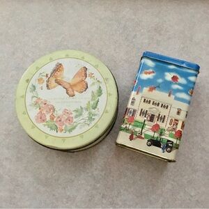 LP Vintage 90s Hershey Kisses Tins Set of 2 | One Round, Other Rectangular